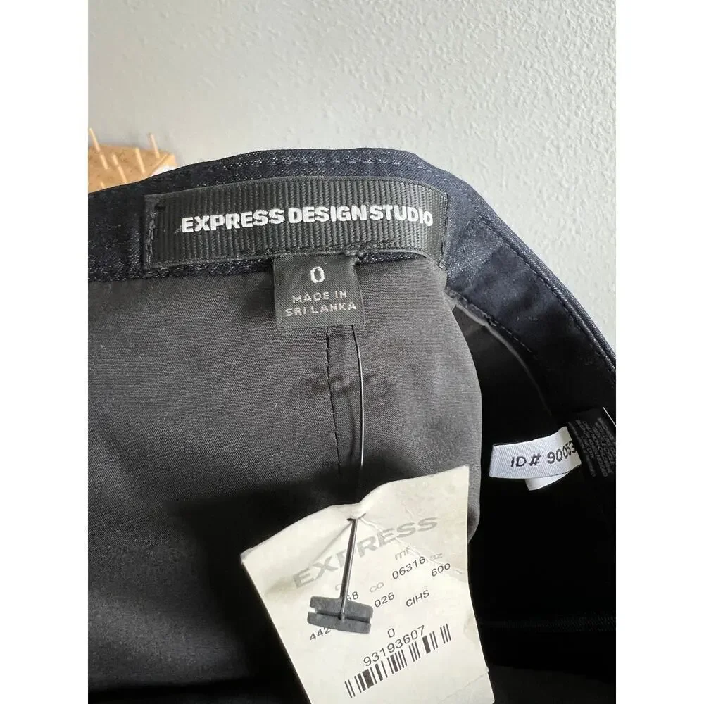 New Express High Waist Pencil Skirt Women's 0 Dark Blue Slight Shimmer Stretch - Picture 4 of 6
